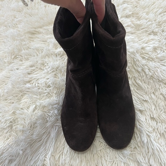 Madewell Neva Brown Suede Fold-Over Booties - Size 6.5 - Picture 4 of 12